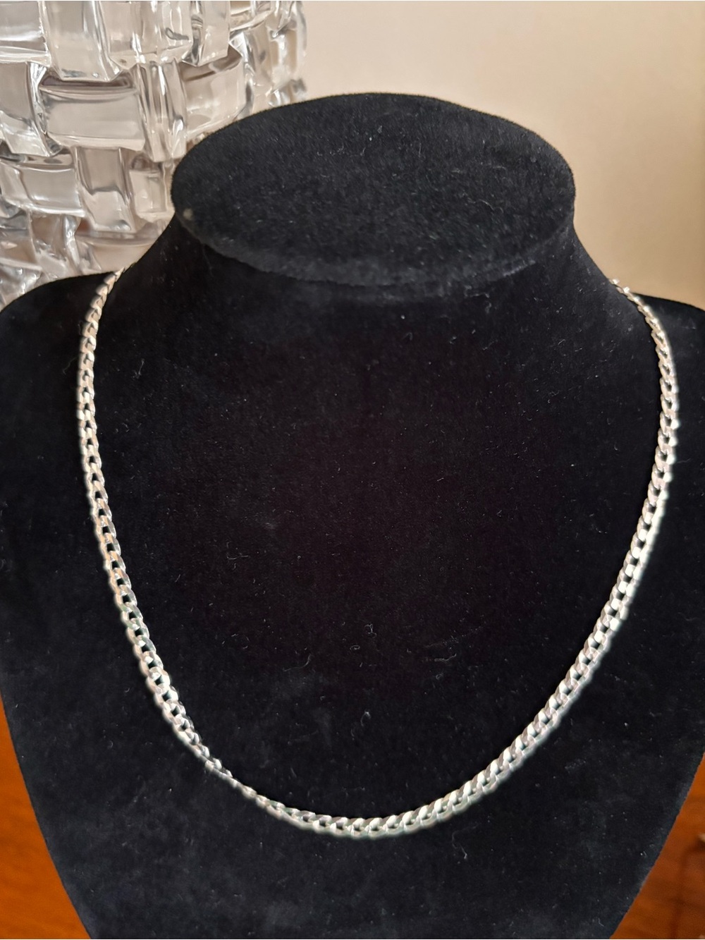 Sterling Silver Cuban Chain Necklace - Classic Silver Tone